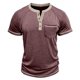 thumbnail image 4 of Camisa de Manga Corta de los Hombres con Botón de Manga Raglan Bolsillo Cuello de Vuelta, Blusa Sólida Casual, 4 of 6