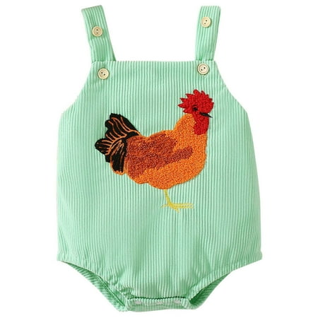 

MuZeFu Baby Girl Clearance 0-18 Months Boys And Girls Baby Streamlined Rooster Towel Embroidered Sling Romper Sleeveless Short Climbing Romper