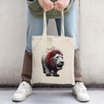 thumbnail image 2 of Vibrant Lion Canvas Tote Bag - Striking Red & Gray Dynamic Design Perfect for Shopping Travel & Parties, 2 of 4