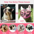 thumbnail image 4 of 2Pcs Multicolor Short Snout Dog Muzzle- Adjustable Breathable Mesh Bulldog Muzzle for Biting Chewing Licking Grooming Dog Mask, 4 of 6