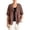 Coffee, variant on Cardigan Women's Linen Blend Hooded Short Sleeve Button Down Jacket Pocket Drawstring Hem Loose Casual Outwear for Daily Weekend