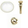 thumbnail image 1 of 19.5-in. W CUPC Oval Bathroom Undermount Sink Set In White - Gold Hardware - Overflow Drain Incl. AI-20387, 1 of 8