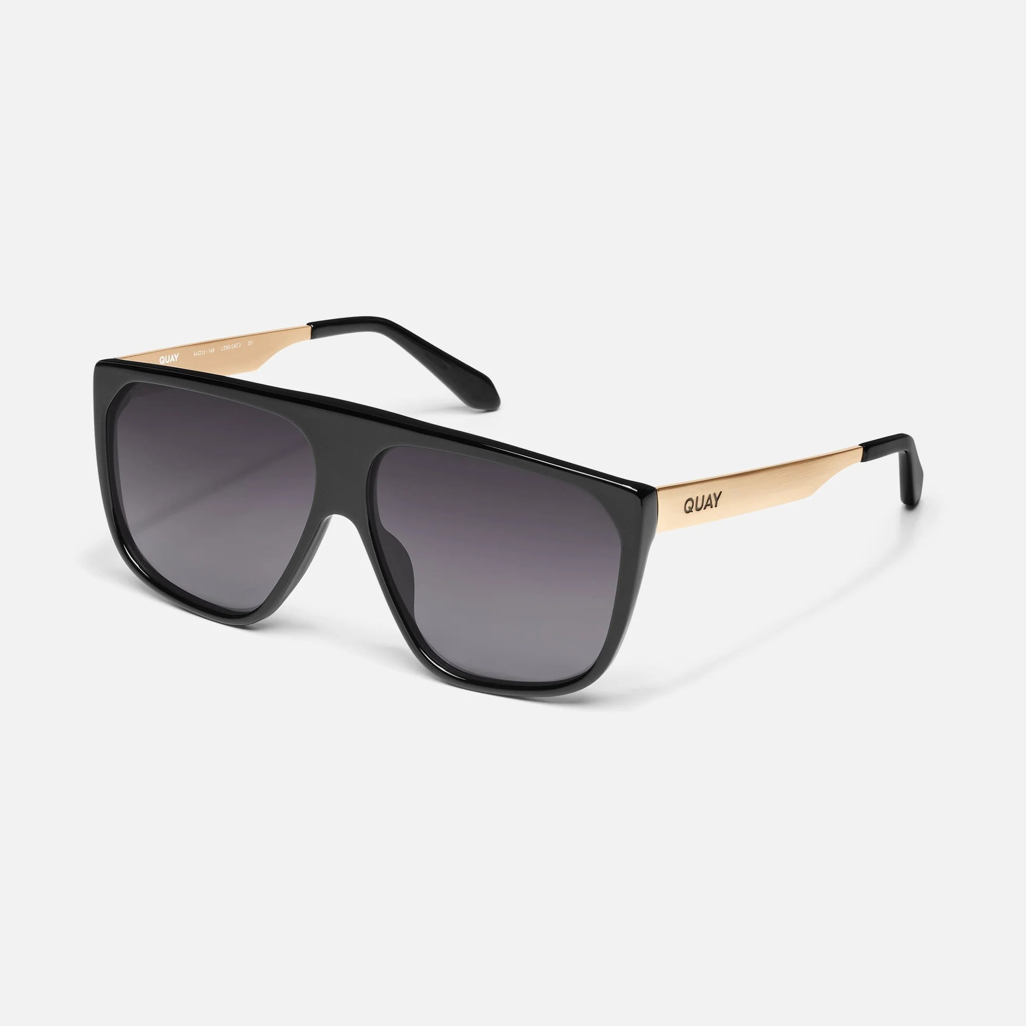 Quay Australia Take A Number Shield Sunglasses Black Smoke Polarized Quay Australia POLARIZED NIGHTFALL Split Black/Smoke Lens  main image 2