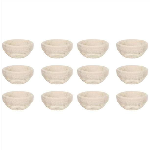 12X Canasta de Fermentación de Pan Banneton de 5 Pulgadas, Canasta de Fermentación de Masa Madre Redonda, de Fermentación de Masa con Revestimiento Extraíble