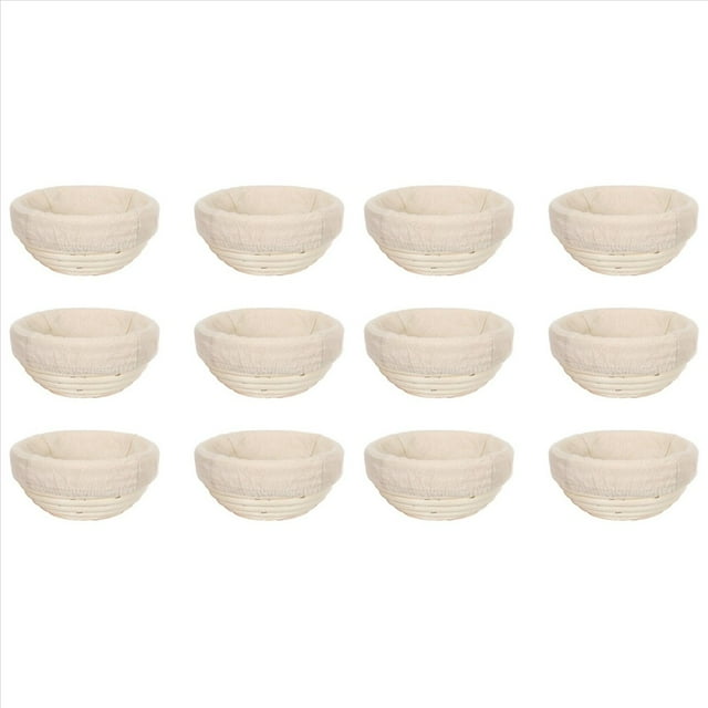 12X Canasta de Fermentación de Pan Banneton de 5 Pulgadas, Canasta de Fermentación de Masa Madre Redonda, de Fermentación de Masa con Revestimiento Extraíble