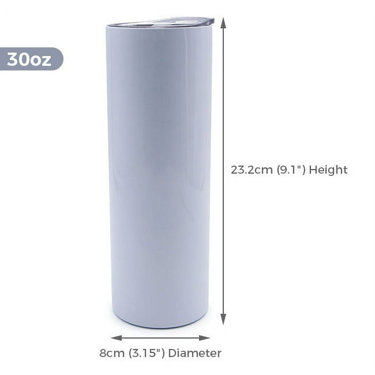  6 Pack Sublimation Tumblers bulk 30 oz Skinny,Stainless Steel  Double Wall Insulated Straight Sublimation Tumbler Cups Blank White with  Lid, Straw, Individually Boxed,Polymer Coating for Heat Transfer :  Everything Else