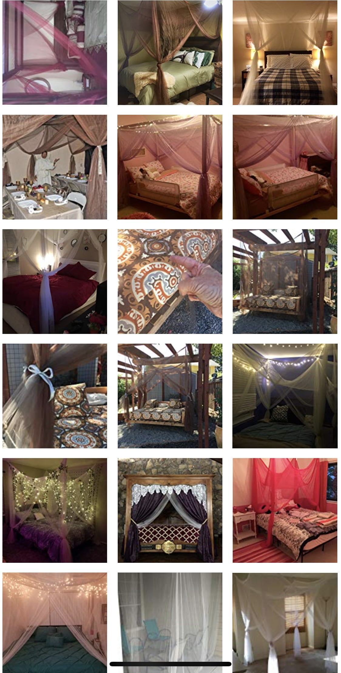 OctoRose Four Post Mosquito Net for Bed Canopy-Fits All Beds Queen, King, California King Beds-Indoor & Outdoor Use-Great for Hammock Mosquito Net and Daybed Canopy Bed Curtains-76"x86"x96"-Cream