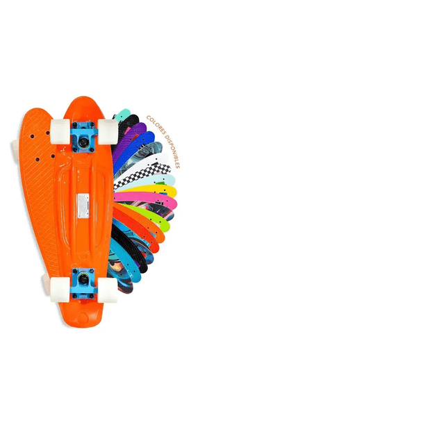 Mini Patineta Estilo Penny Malubero Malu1144 Naranja/Blanco