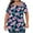 ☃153-Navy, variant on Women's Printed Oversized Square Neck Pleated Short Sleeve Loose Top L-5XL - Soft and breathable for plus size wear, casual outfits, and relaxed street style