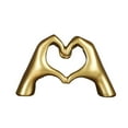 thumbnail image 3 of Gold Decor Living Room - Small Shelf Decor Aesthetic - Heart Hands Sculpture - Teen Girls Bedroom Knick Knacks - Cute Home Shelves Accent - Table Statue Love Decorations Gifts (Gold), 3 of 9