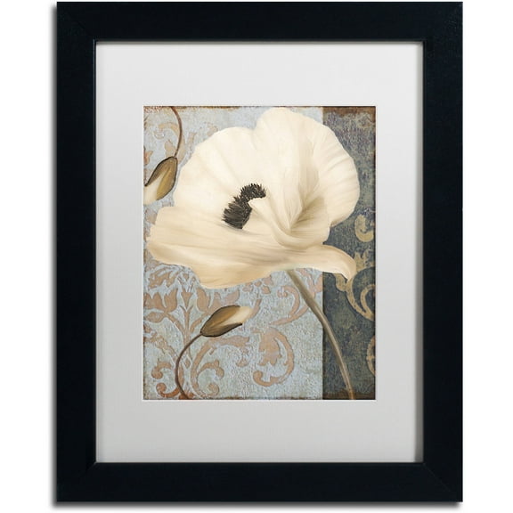 Trademark Fine Art "Poppy Brocade II" Canvas Art by Color Bakery White Matte, Black Frame