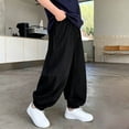 thumbnail image 5 of Bixock Sweatpants for Boys High Waist Light Weight Pants with Side Pockets Kids Solid Color Quickly Dry Loose Casual Trousers Comfortable Workout Activewear Boys Clothings Size 9-10Years, 5 of 6
