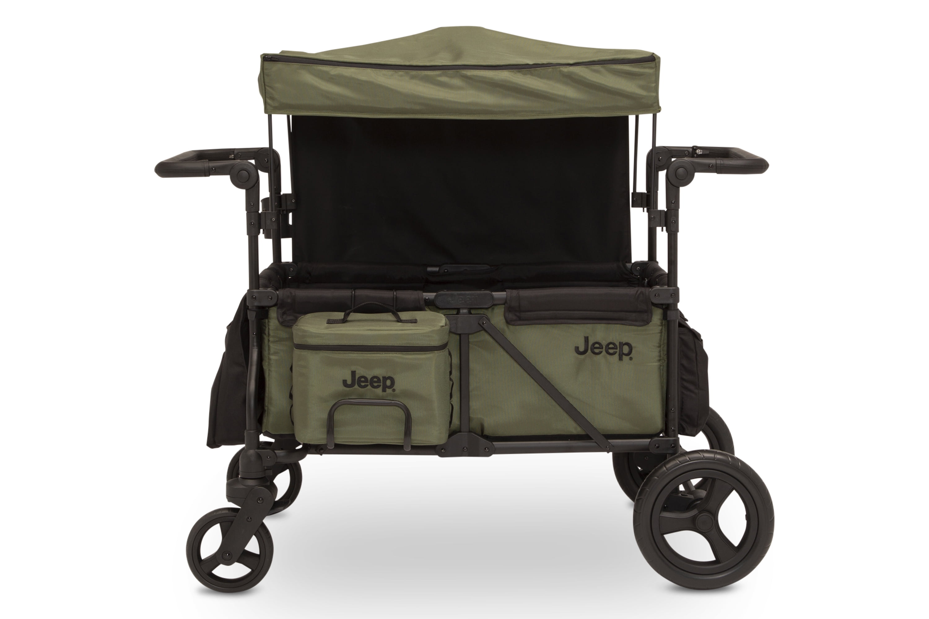 Jeep Deluxe Wrangler Wagon Stroller for 2 Kids with Cooler Bag, Parent Organizer & All-Terrain Wheels by Delta Children