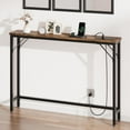 thumbnail image 1 of AKDSteel Narrow Console Table with Power Outlet, Slim Sofa Table with 2 AC Outlets & 2 USB Ports, Retro Finish Entryway Table for Behind Couch or Hallway, 1 of 8