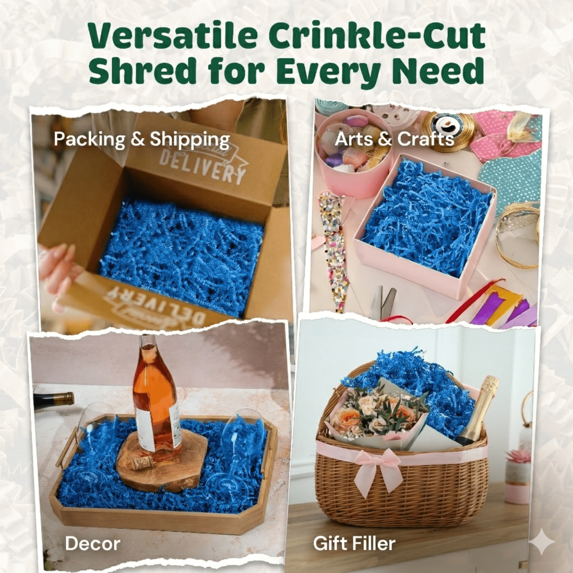 10 LB Light Blue Crinkle Cut Shred