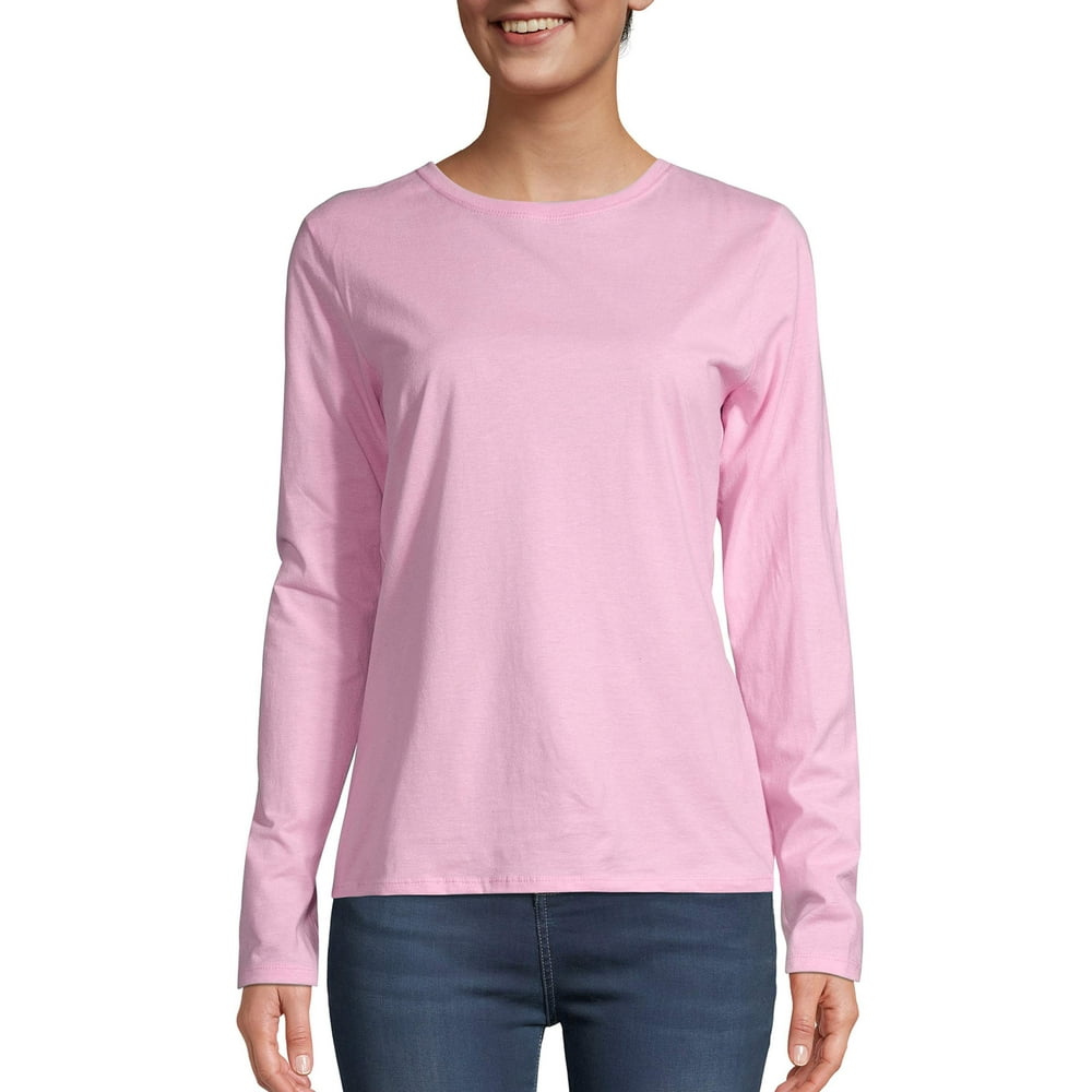 Hanes - Hanes Women's Long Sleeve Crewneck Tee - Walmart.com - Walmart.com
