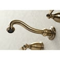 thumbnail image 4 of Kingston Brass KS3023KL Whitaker Two-Handle Wall Mount Roman Tub Faucet, Antique Brass, 4 of 7