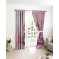 thumbnail image 3 of Pink Christmas Tree Blackout Curtains for Bedroom/Living Room, Thermal Insulated Kitchen Curtains, Xmas Tree Oil Painting Grommet Darkening Window Treatment Drapes 42"x84"x2, 3 of 8