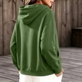 thumbnail image 4 of Women Button Hooded Sweatshirt Jacket Soft Lightweight Hoodies Cardigan with Drawstring Hem Side Pockets Loose Fitting Casual Daily Outwear Green Sweatshirts for Women Hoodies L, 4 of 7