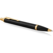 Parker IM Medium Hardness tip Pen, multicolor Black Lacquer Golden Trim Gift Box