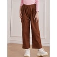 thumbnail image 5 of YIZYIF Kids Girls Daily Cargo Pants Casual Jogger Hip Hop Dance Pants Streetwear Sweatpants Brown 16, 5 of 7