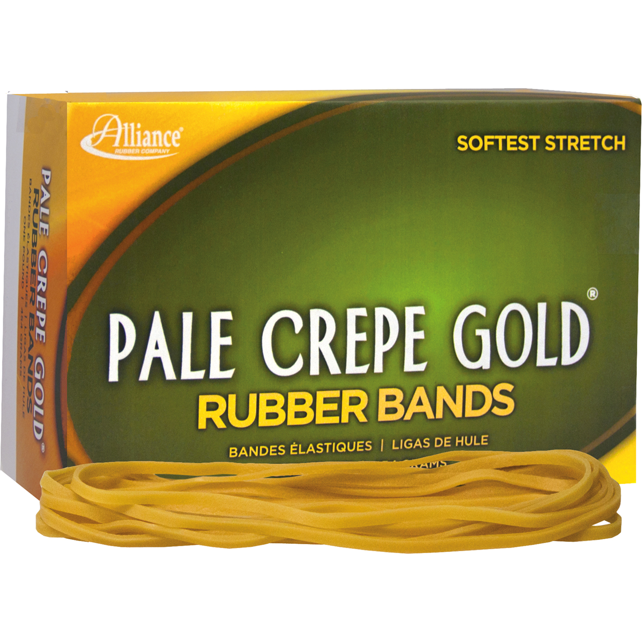 Alliance Pale Crepe Gold Size 117b 7 X 1 8 Inches Premium Rubber Band 1 Pound Box Approximately 300 Bands Per Pound 2 Walmart Com Walmart Com