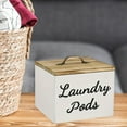 thumbnail image 6 of deevoka Wooden Storage Container Dispenser for Laundry Room Organization and Storage White laundry pod, 6 of 9