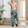 thumbnail image 4 of Salouo Whimsical Cats and Flowers Scene Print Pajama Pants for Men, Lounge Pants Elastic Waistband Casual Men's sleepwear Loungewear Sleep Pajama Pant -Medium, 4 of 7