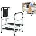 thumbnail image 1 of Bed Step Stool for High Bed for Elderly, Bed Rails with Adjustable Height Bed Step Stool, Bed Safety Rail Up to 450 Lbs with Handicap Grab Bars & LED Light for Fall Prevention for Bedside, Bathtub, 1 of 8
