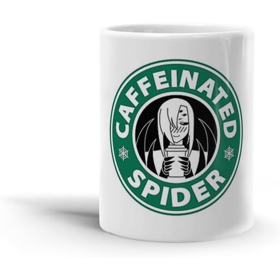Ceramic Coffee White Mug Rachnera Party Microwave Caffeinated Home Christmas Spider Wedding Cup Dishwasher Tea  11 Oz Birthdays Safe Holidays