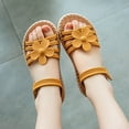 thumbnail image 4 of Piuwrlz Children's Versatile Peep Toe Sandals Girls Espadrilles Shoes Lace-Up New Dress Flats Yellow Size 34, 4 of 6