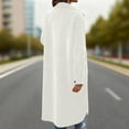thumbnail image 4 of Woolen Long Trench Coat Women Single Breasted Notch Lapel Collar Winter Dress Coat with Pockets Loose Pea Overcoat (2XL, White), 4 of 4