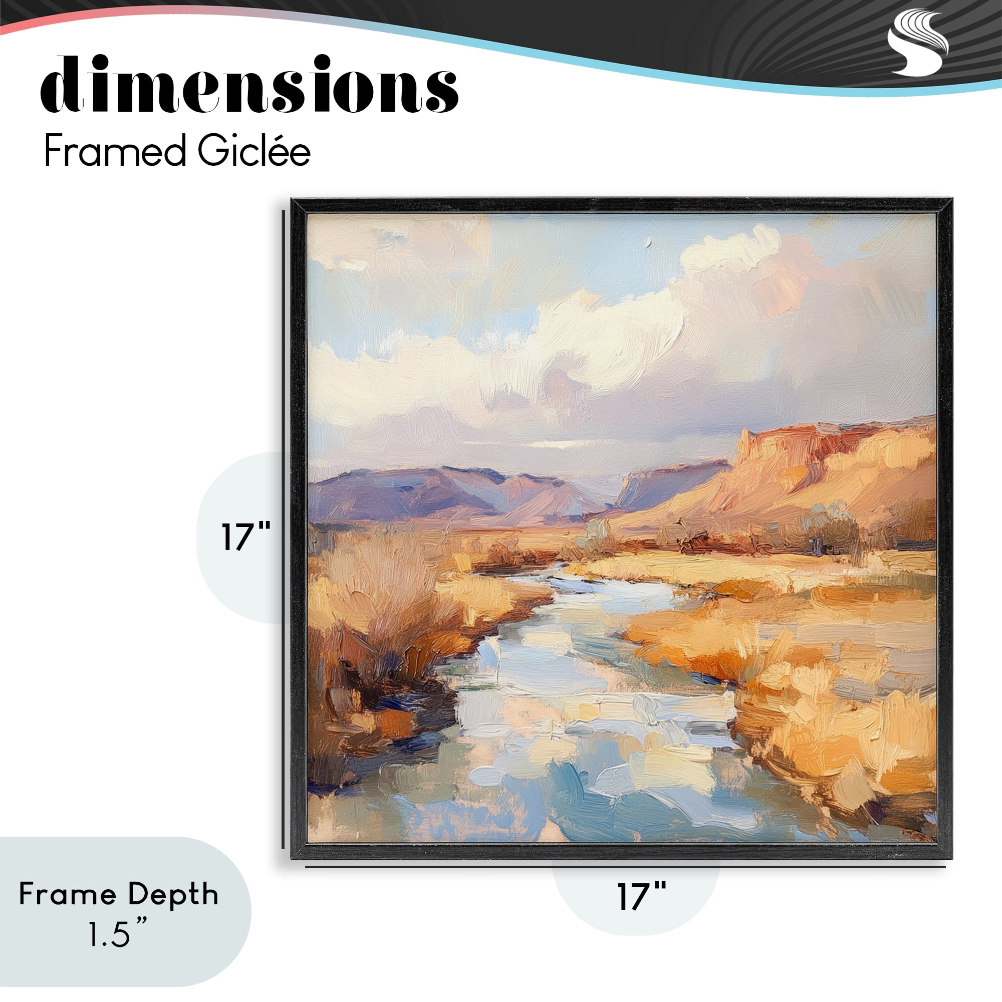 Stupell Industries Plateau River Evening Glow Black Framed Giclee Art, design by Petal Prints Design
