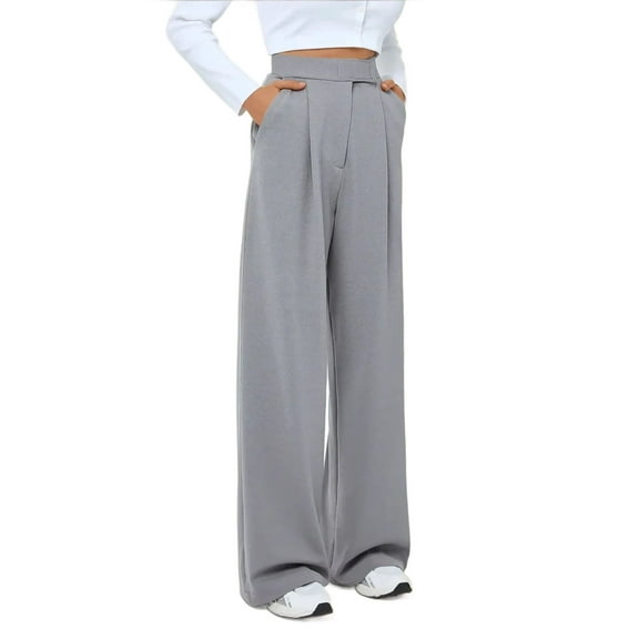 High Waist Elastic Crepe Palazzo Pants