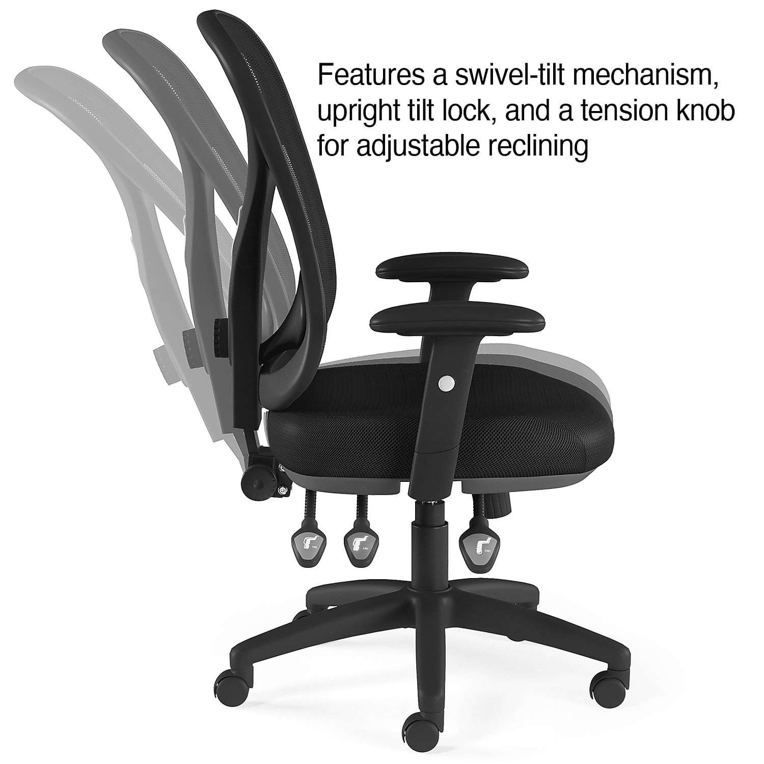 Staples Carder Mesh Back Fabric Computer and Desk Chair Black 2/Pack 59236-CCVS