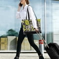 thumbnail image 5 of FORMRS Canvas Laptop Tote Bag for Women with 15.6" Computer Compartments Shoulder Handbag, Beige Flower Pattern, 5 of 7