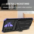 thumbnail image 5 of for Samsung Galaxy S24 FE Sliding Card Slot Back Case with Hidden Kickstand, Hybrid TPU + PC Fall Prevention Shock Absorption Anti-drop Protective Phone Case Cover for Samsung Galaxy S24 FE, Purple, 5 of 9