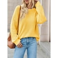 thumbnail image 6 of Women's Chunky Knit Sweater - Oversized Ribbed Crewneck Long Sleeve Top Fall Winter Casual Fashion, 6 of 7