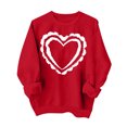 thumbnail image 2 of Penkiiy Chandail en Molleton de la Saint-Valentin pour Femmes, Chemise Oversize Cœur d'Amour, Pull à Manches Longues m Rouge, 2 of 4
