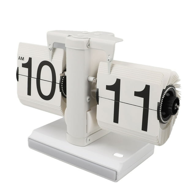 Flip Desk Clock, Retro Vintage Design Auto Flip Desk Table Clock, Modern Digital Mechanical Retro Flip Down Clock with Internal Gear Operated for Home Office Decor