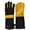 Suede Finish', variant on G & F Products Heat Resistant Leather Gloves 100% Genuine Premium Suede Cowhide for Fireplace and BBQ 1 Pair Regular