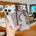 thumbnail image 4 of Glitter Case for iPhone 13 Pro Phone Case, Magnetic Compatible with Mag-Safe, Sparkle Bling Shiny Sparkly Shining Design, Leopard Pattern Rugged Shockproof Cover for Women Girls, Blue, 4 of 11