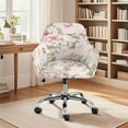 thumbnail image 3 of FOR U DESIGNS Peony Print Dining Chair Cover with Armrest, Washable Office Chair Slipcovers Swivel Armchair Accent Protector for Vanity Living Room Bedroom, 3 of 8