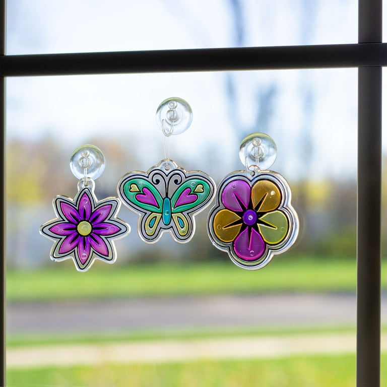 Hello Hobby Flowers and Butterflies Window Art, Customize 8