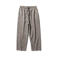 thumbnail image 4 of BXINGOHAI Mens Cotton Linen Pants Big And Tall Pants Breathable Drawstring Jogging Pants Comfy Solid Elastic Waistband Pants Athletic Running Pants With Pocket Today Sales Coffee,XXL, 4 of 5