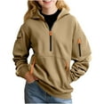 thumbnail image 5 of Hoodies for Boys Casual Half Zipper Long Sleeve Sweatshirt with Pockets Fall Outfits Pullover Tops Size 5-15, 5 of 6