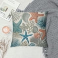 thumbnail image 2 of PIKWEEK  Nautical Coastal Throw Pillow Covers Beach Themed Ocean Seashell Coral Starfish Couch Decorative Pillow Cases Outdoor Sofa Cushion Cover for Bedroom Living Room, Blue, 2 of 5
