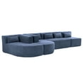 thumbnail image 3 of Churanty Modular Boucle Floor Couch Set,Modern Compressed Sectional Sofa with Two Chaise Lounge,4 PC Free Combination Foam Sofa for Living Room,143.7" Blue, 3 of 22
