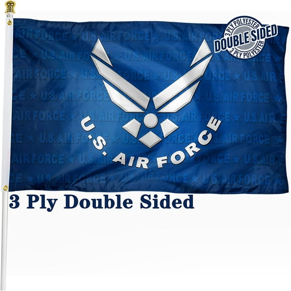 Double Sided US Air Force USAF Flag 3ply Polyester United States 3x5 FT Indoor Outdoor Banner