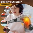 thumbnail image 4 of Shoulder Brace Wrap Massager, Cordless Shoulder Heating Pad for Muscle Relax, Electric Heated Shoulder Massage with 3 Heat & Vibration Settings for Women Men, Gray, 4 of 11